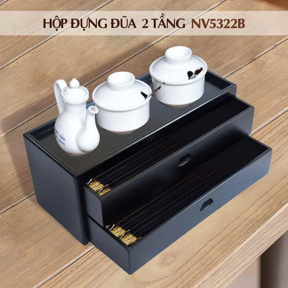 Hộp Đựng Đũa Muỗng Nhà Hàng Bằng Gỗ NV5322 Dùng Cho Nhà Hàng Khách Sạn Cao Cấp tại HCM