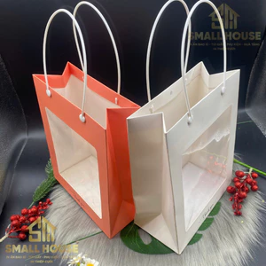 set 5 Túi giấy mặt kính mica đựng yến, saffron, hoa khô, quà tặng