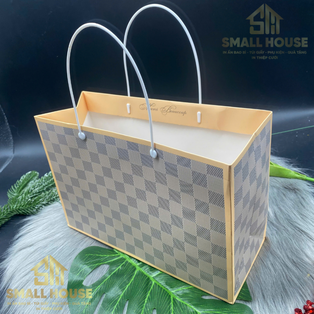 set 5 cái - Túi giấy Caro đựng quà tặng thời trang mỹ phẩm nước hoa