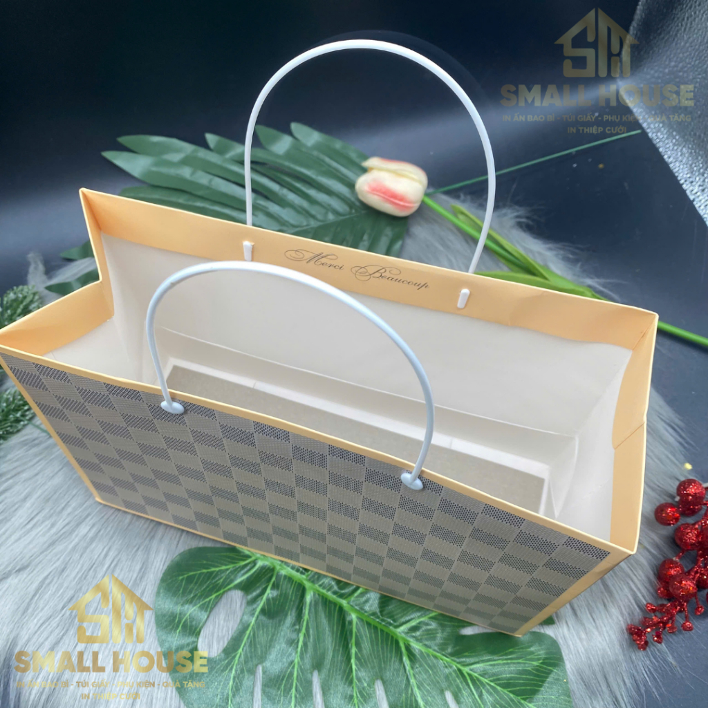 set 5 cái - Túi giấy Caro đựng quà tặng thời trang mỹ phẩm nước hoa