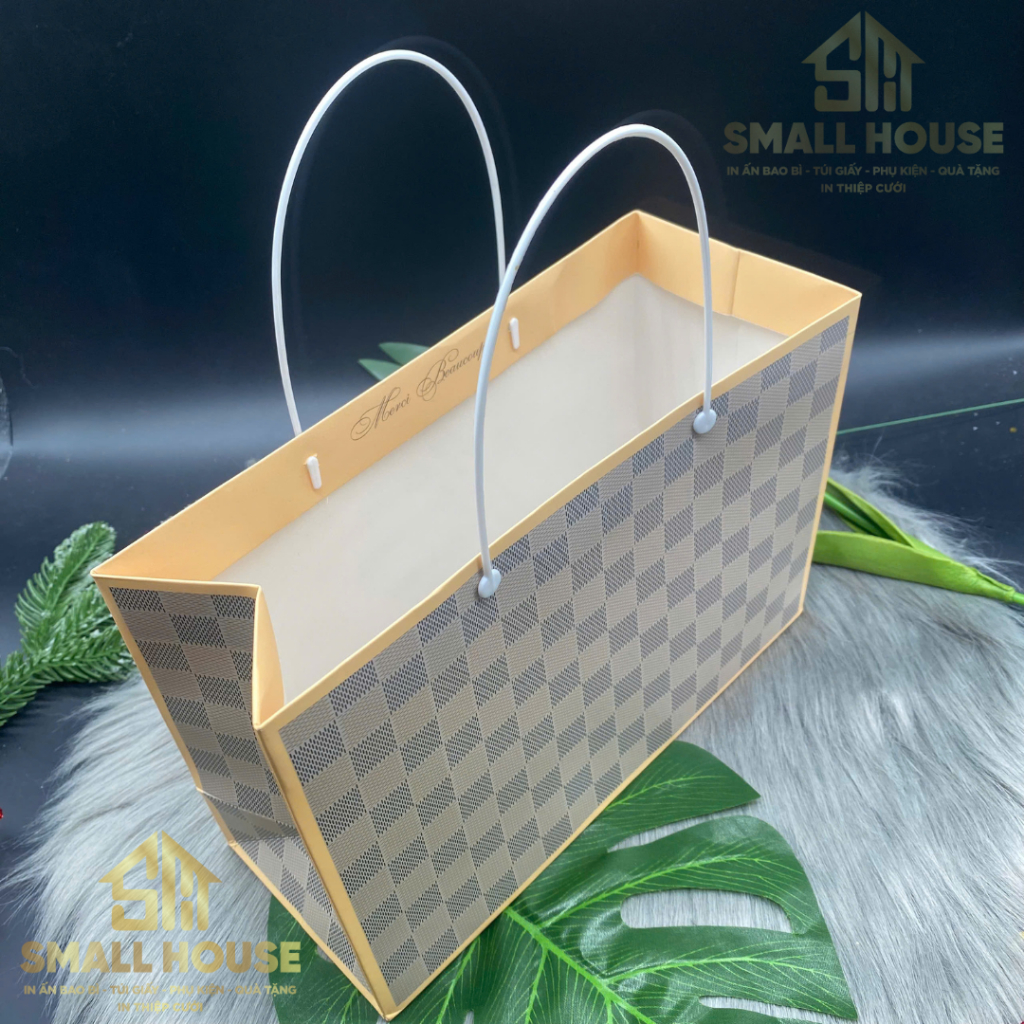 set 5 cái - Túi giấy Caro đựng quà tặng thời trang mỹ phẩm nước hoa