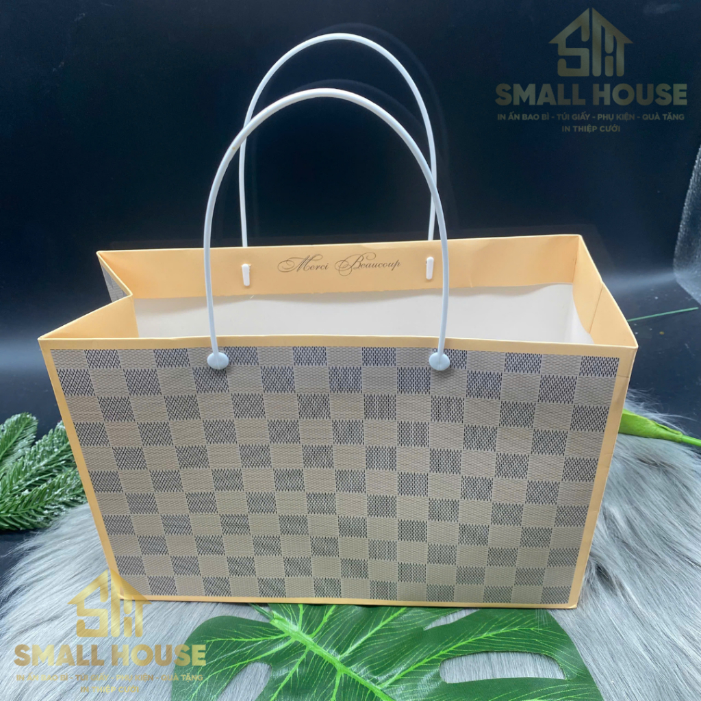 set 5 cái - Túi giấy Caro đựng quà tặng thời trang mỹ phẩm nước hoa