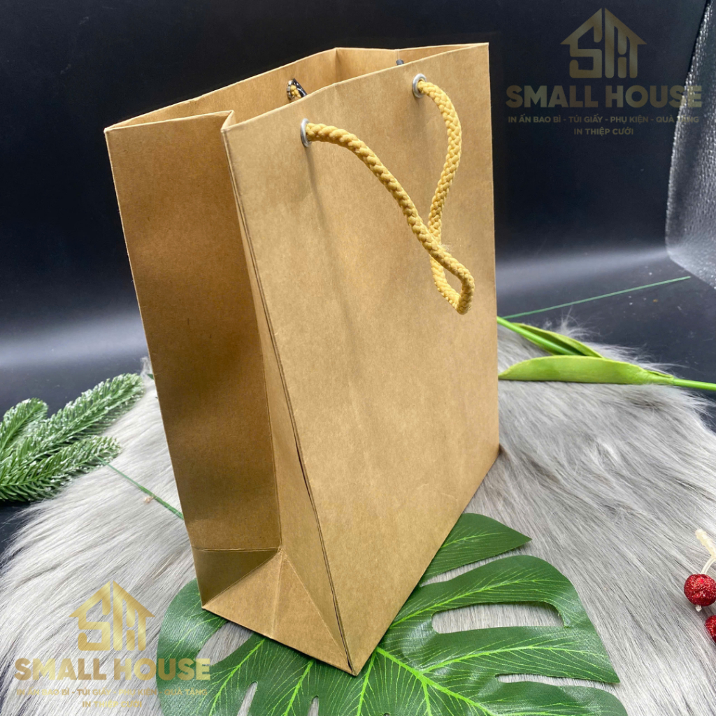 5 cái - Túi giấy kraft xi măng đựng quà tặng thời trang mỹ phẩm thực phẩm