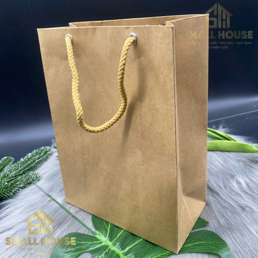 5 cái - Túi giấy kraft xi măng đựng quà tặng thời trang mỹ phẩm thực phẩm