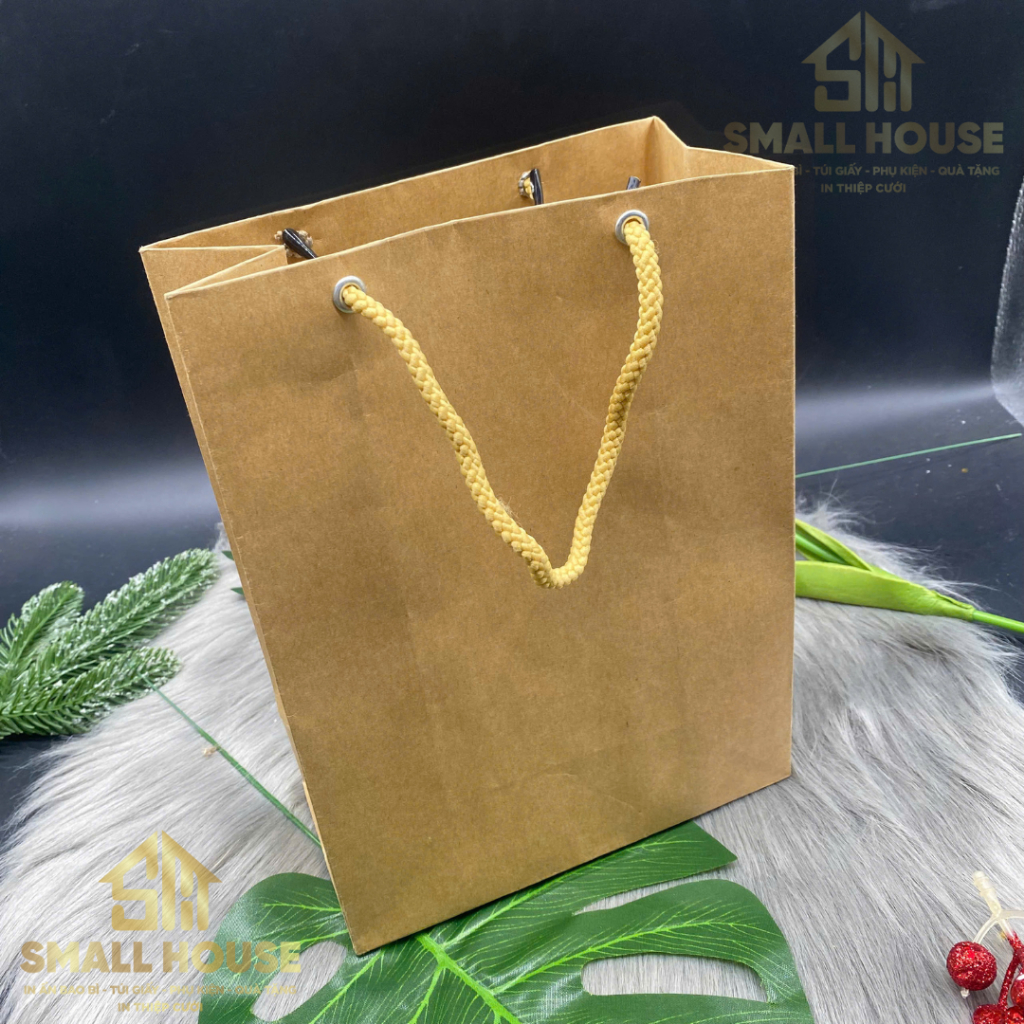 5 cái - Túi giấy kraft xi măng đựng quà tặng thời trang mỹ phẩm thực phẩm