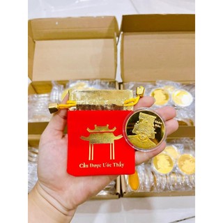 ⭐LỘC BÀ⭐ Đồng Xu Bà Chúa Châu Đốc Mạ Vàng , Rước Tài Lộc Làm Ăn Phát Tài , Kèm túi Cầu Được Ước Thấy