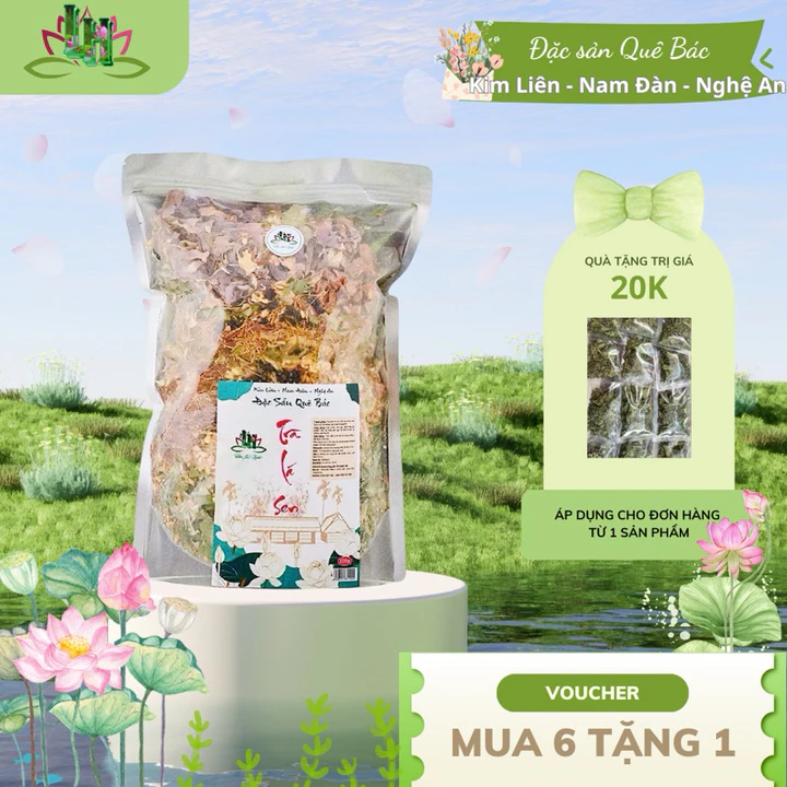 Trà lá sen, trà sen Quê Bác (Đặc sản Nghệ An),lá sen cốm sấy khô, hoàn toàn từ thiên nhiên