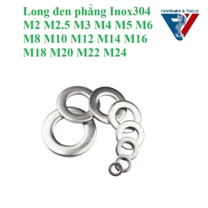 50 cái M2-M24 Long đen phẳng, đệm phẳng inox304 M2-M24
