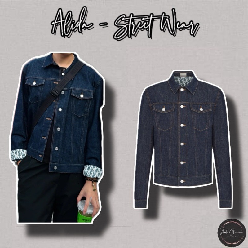 ⚡️[Hight Quality] Áo Khoác D100I Blue Raw Jacket - Màu Xanh Navy Tôn Da Phối Oblique Cao Cấp Siêu Đẹp Qccc Nam Nữ