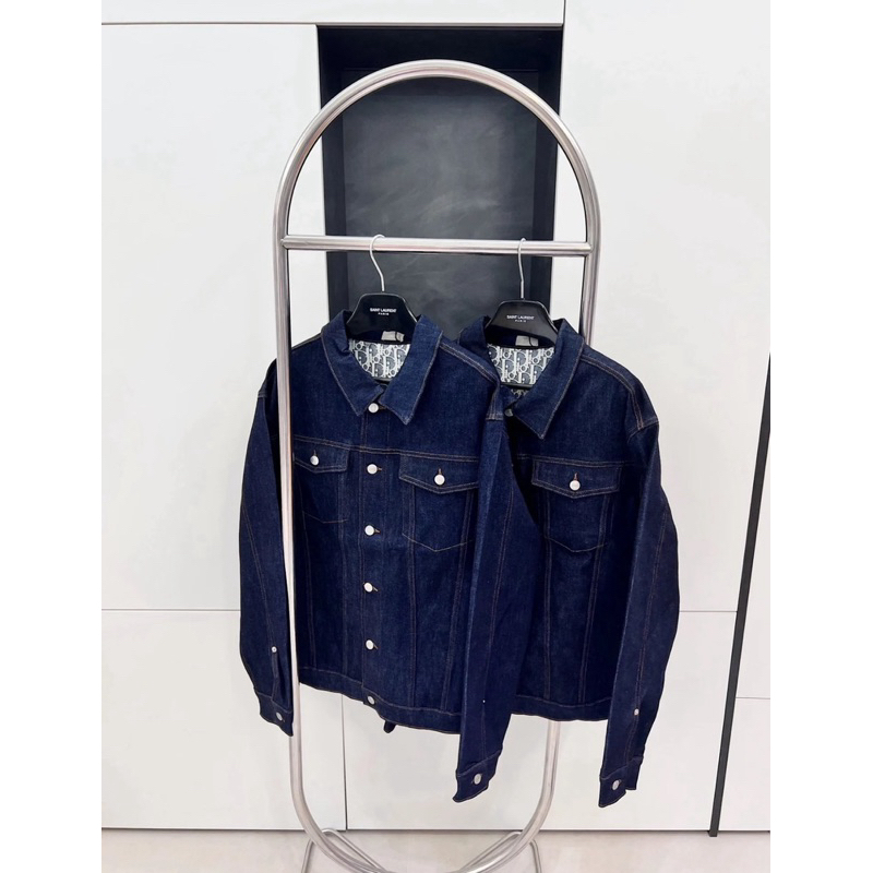 ⚡️[Hight Quality] Áo Khoác D100I Blue Raw Jacket - Màu Xanh Navy Tôn Da Phối Oblique Cao Cấp Siêu Đẹp Qccc Nam Nữ