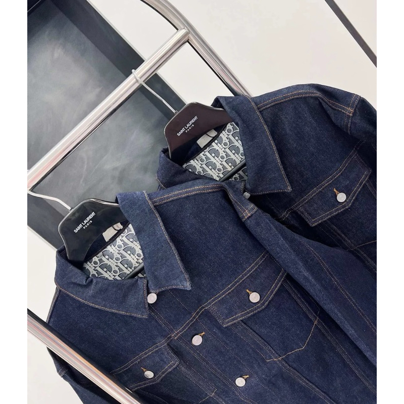 ⚡️[Hight Quality] Áo Khoác D100I Blue Raw Jacket - Màu Xanh Navy Tôn Da Phối Oblique Cao Cấp Siêu Đẹp Qccc Nam Nữ