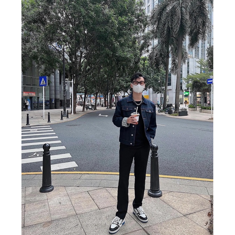 ⚡️[Hight Quality] Áo Khoác D100I Blue Raw Jacket - Màu Xanh Navy Tôn Da Phối Oblique Cao Cấp Siêu Đẹp Qccc Nam Nữ