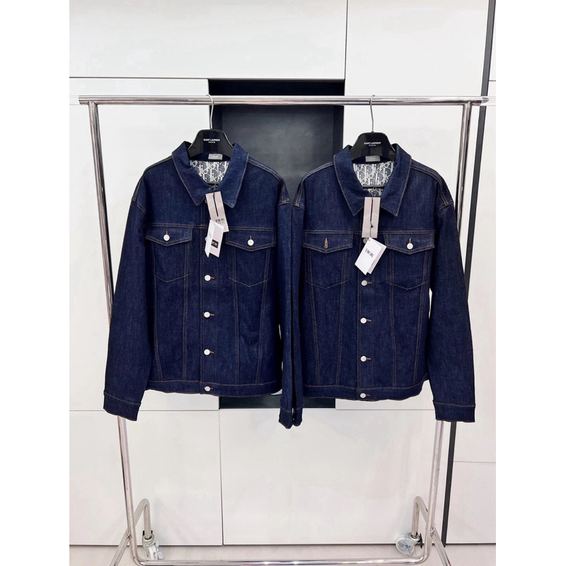 ⚡️[Hight Quality] Áo Khoác D100I Blue Raw Jacket - Màu Xanh Navy Tôn Da Phối Oblique Cao Cấp Siêu Đẹp Qccc Nam Nữ
