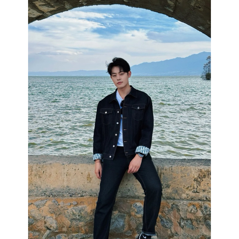 ⚡️[Hight Quality] Áo Khoác D100I Blue Raw Jacket - Màu Xanh Navy Tôn Da Phối Oblique Cao Cấp Siêu Đẹp Qccc Nam Nữ
