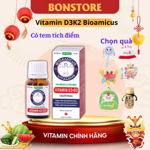 Bioamicus Vitamin D3K2 MK7 giúp bé tăng chiều cao tối đa 10ml - Nhập khẩu chính hãng