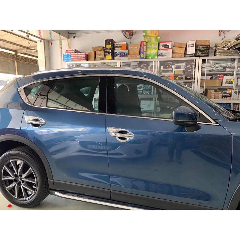 Viền cong kính xe Mazda Cx5 2018-2025 chất liệu inox 304 hàng cao cấp loại I tăng thẩm mỹ xe
