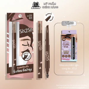 Chì kẻ mày màu nâu đen tự nhiên SIS2SIS hàng nội địa Thái Lan không trôi kiềm dầu ekkamai beauty