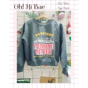 Áo sweater in chữ, áo thun thu đông