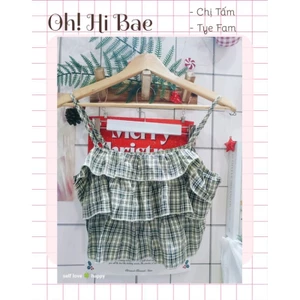 Áo croptop 2 dây bèo tầng