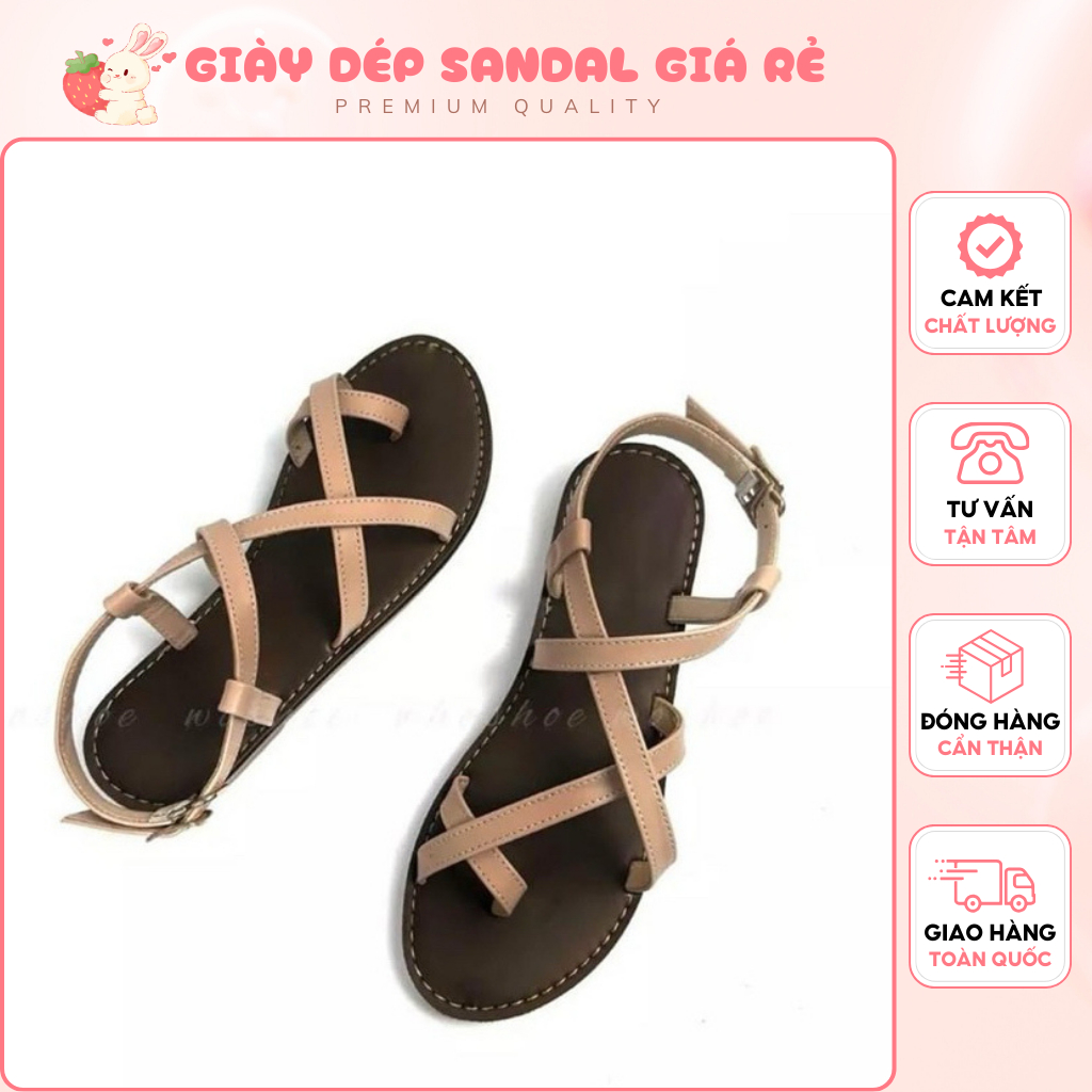 Giày Sandal Nữ Thời Trang Học Sinh Chất Liệu Da Mềm - Màu Sắc Đơn Giản, Basic Dễ Mix Đồ