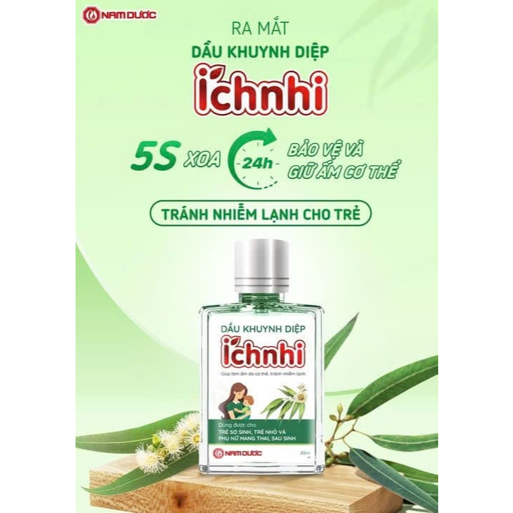 Ảnh Dầu Khuynh Diệp Ích Nhi chai 30ml giúp làm ấm, tránh cảm, an toàn cho trẻ sơ sinh, phụ nữ mang thai và cho con bú 2