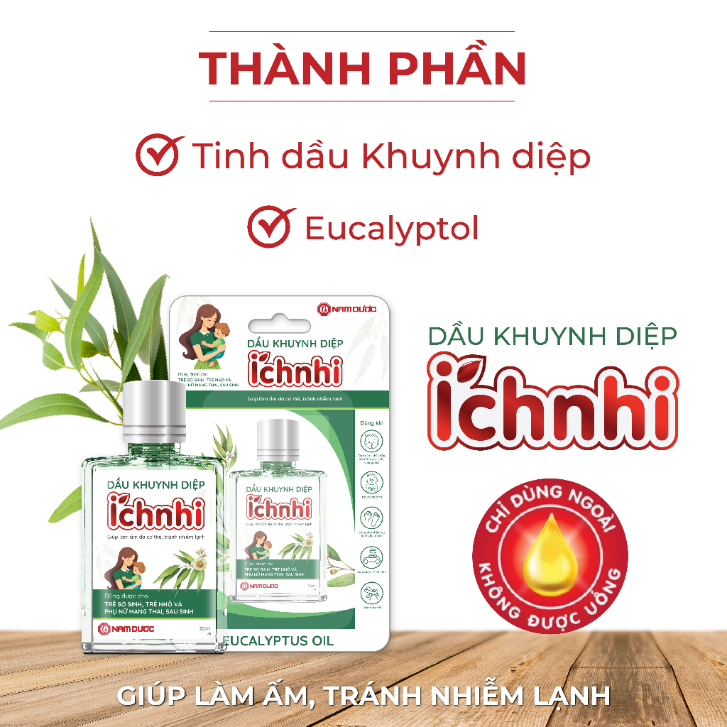 Ảnh Dầu Khuynh Diệp Ích Nhi chai 30ml giúp làm ấm, tránh cảm, an toàn cho trẻ sơ sinh, phụ nữ mang thai và cho con bú 4