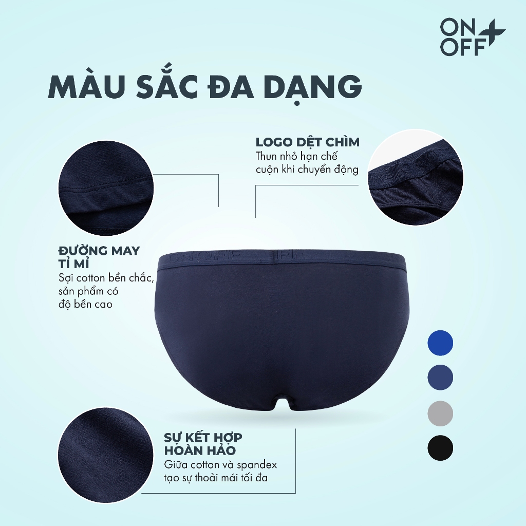 Combo 3 quần lót sịp nam tam giác brief Cotton Spandex lành tính mềm mịn thấm hút nhanh - ONOFF 18UQ24A316 | BigBuy360 - bigbuy360.vn