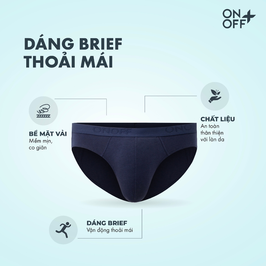 Ảnh Pack tiện lợi 3 quần lót nam brief ONOFF cotton Mỹ thấm hút mồ hôi - 18UQ24A316 4