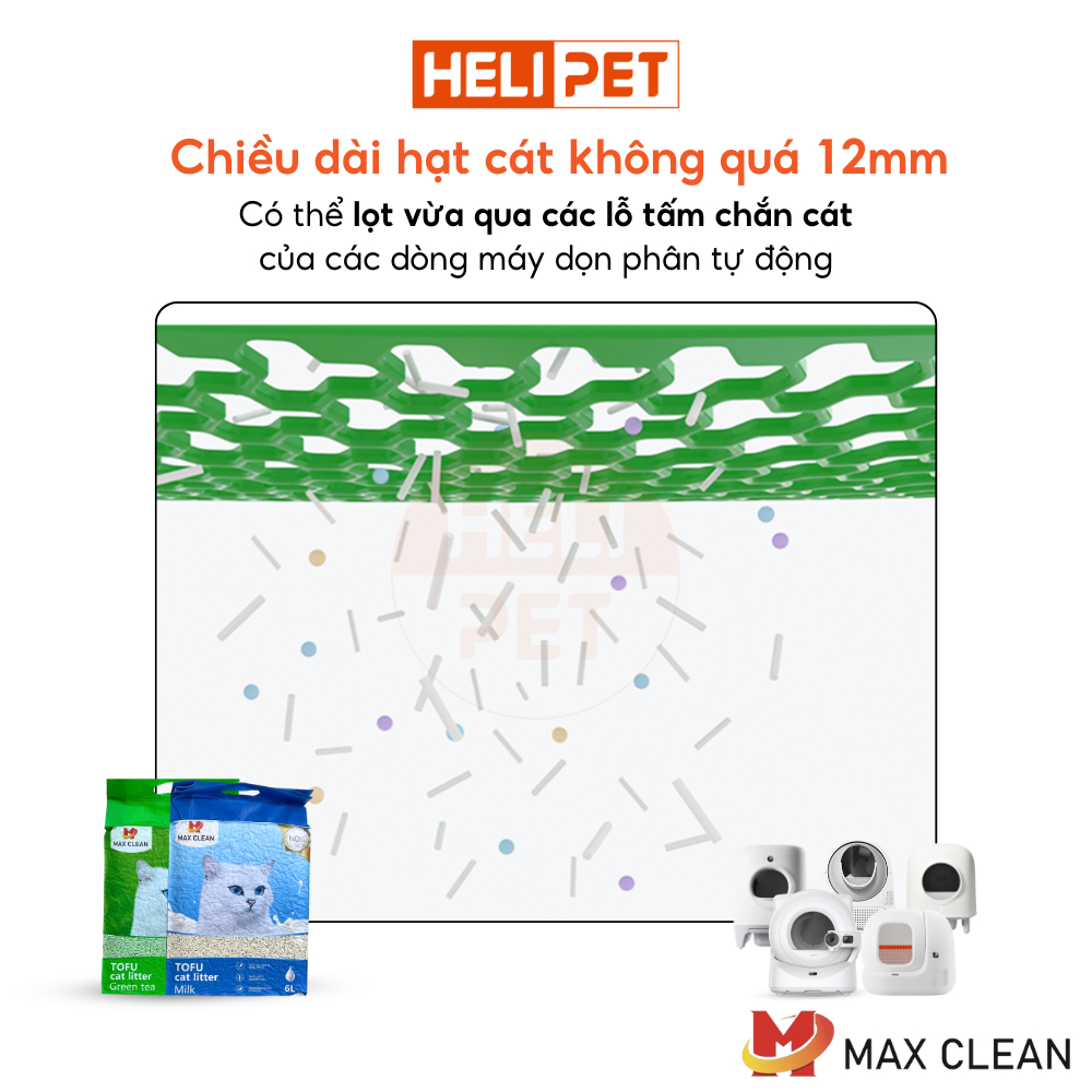 Ảnh Cát Đậu Nành Max Clean Cát Tofu Vệ Sinh Cao Cấp Cho Mèo Siêu Vón Cục Không Bụi HeLiPet 4