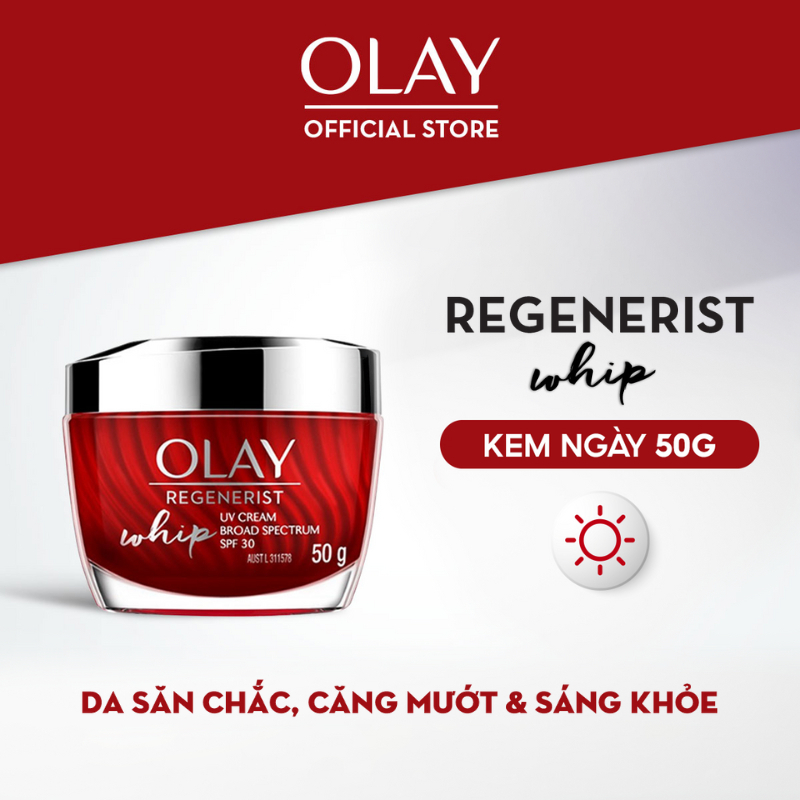 Ảnh Kem Dưỡng Ban Ngày OLAY REGENERIST Căng Mướt, Sáng Khỏe & Phục Hồi Dấu Hiệu Lão Hóa Ngăn Tia UV SPF 30 WHIP 50G 2