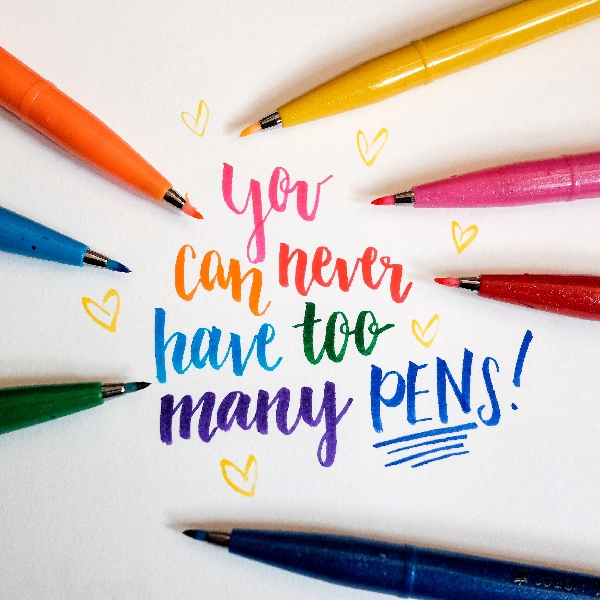 Ảnh Bút Thư Pháp Pentel Brush Sign SES15 24 Màu Cơ Bản 2