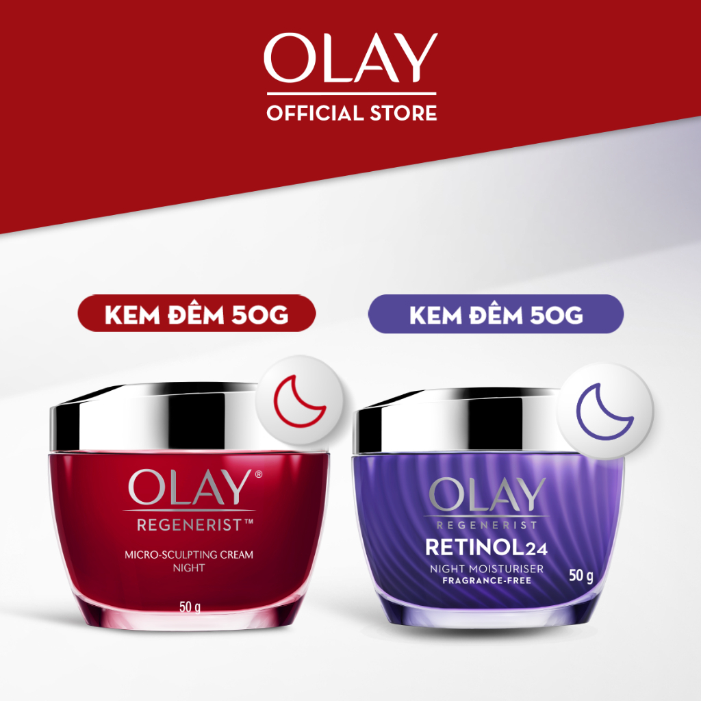 Ảnh Combo 2: Kem Dưỡng Ẩm Ban Đêm: OLAY REGENERIST 50G & OLAY RETINOL24 50G 2