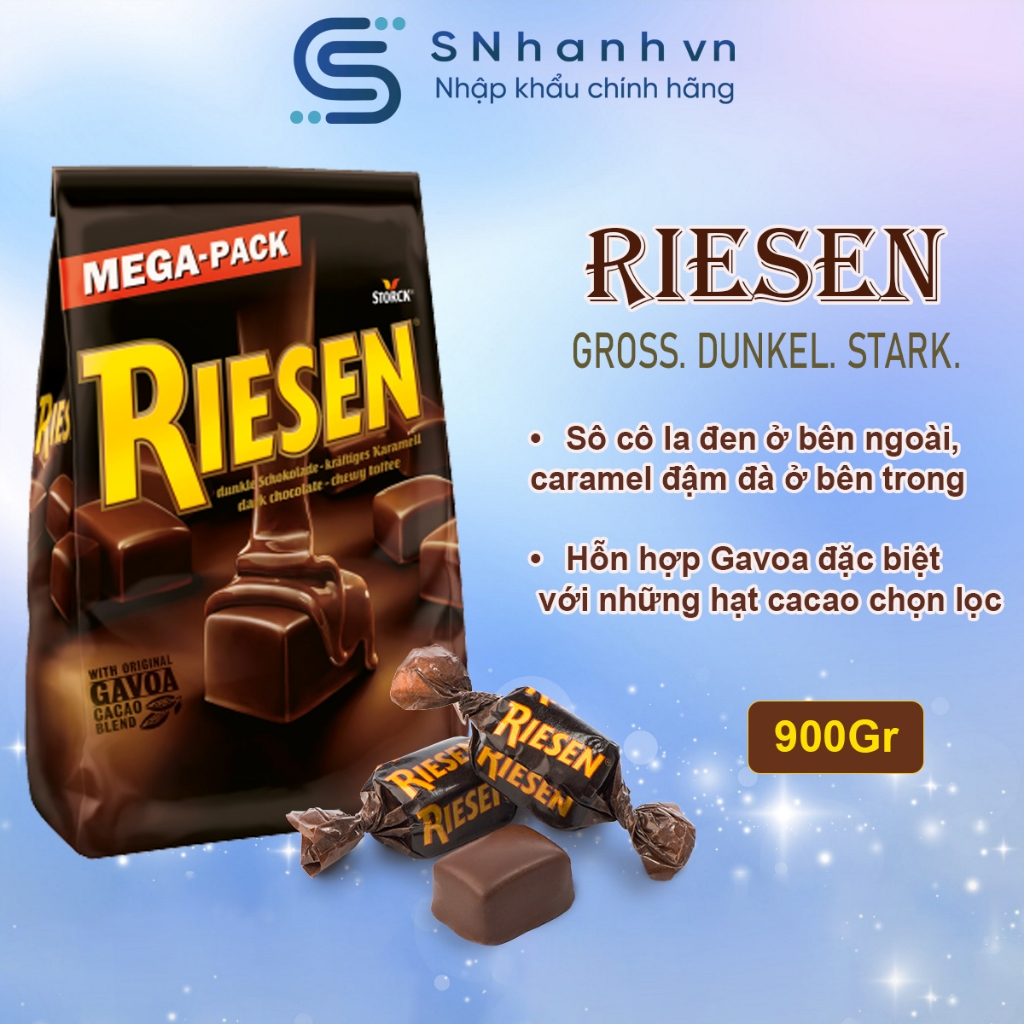 Kẹo Socola Riesen đen nhân mềm Chewy, Gói 900gr | Shopee Việt Nam