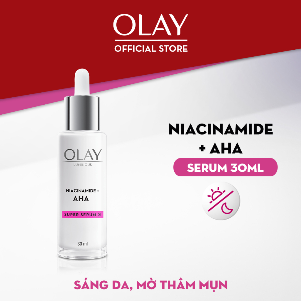 Ảnh Super Serum OLAY LUMINOUS NIACINAMIDE AHA Dưỡng Sáng Da, Mờ Thâm Mụn 30ML 2
