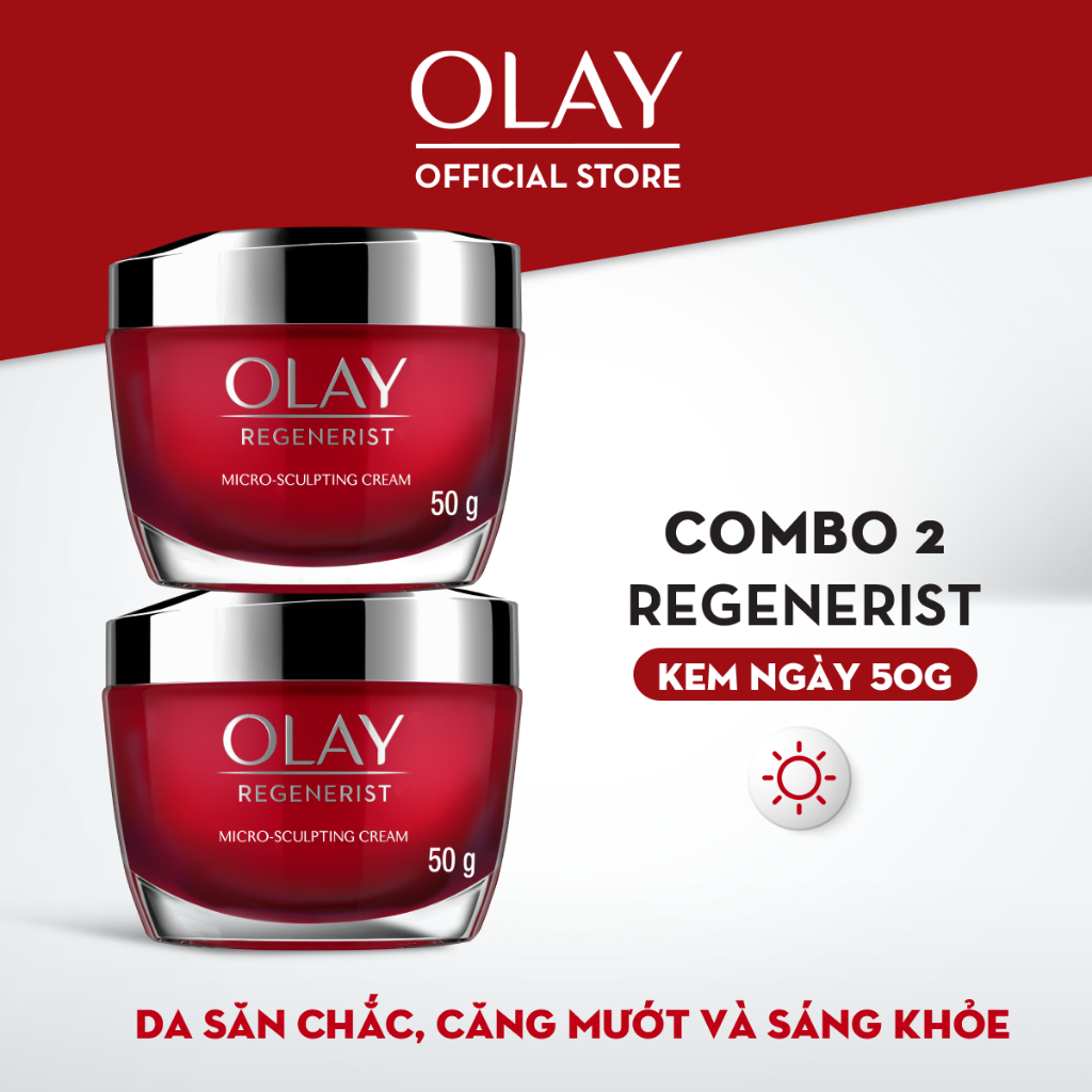 Ảnh Combo 2: Kem Dưỡng Ẩm OLAY REGENERIST Ban Ngày Căng Mướt, Sáng Khỏe & Phục Hồi Dấu Hiệu Lão Hóa 50G X2 2