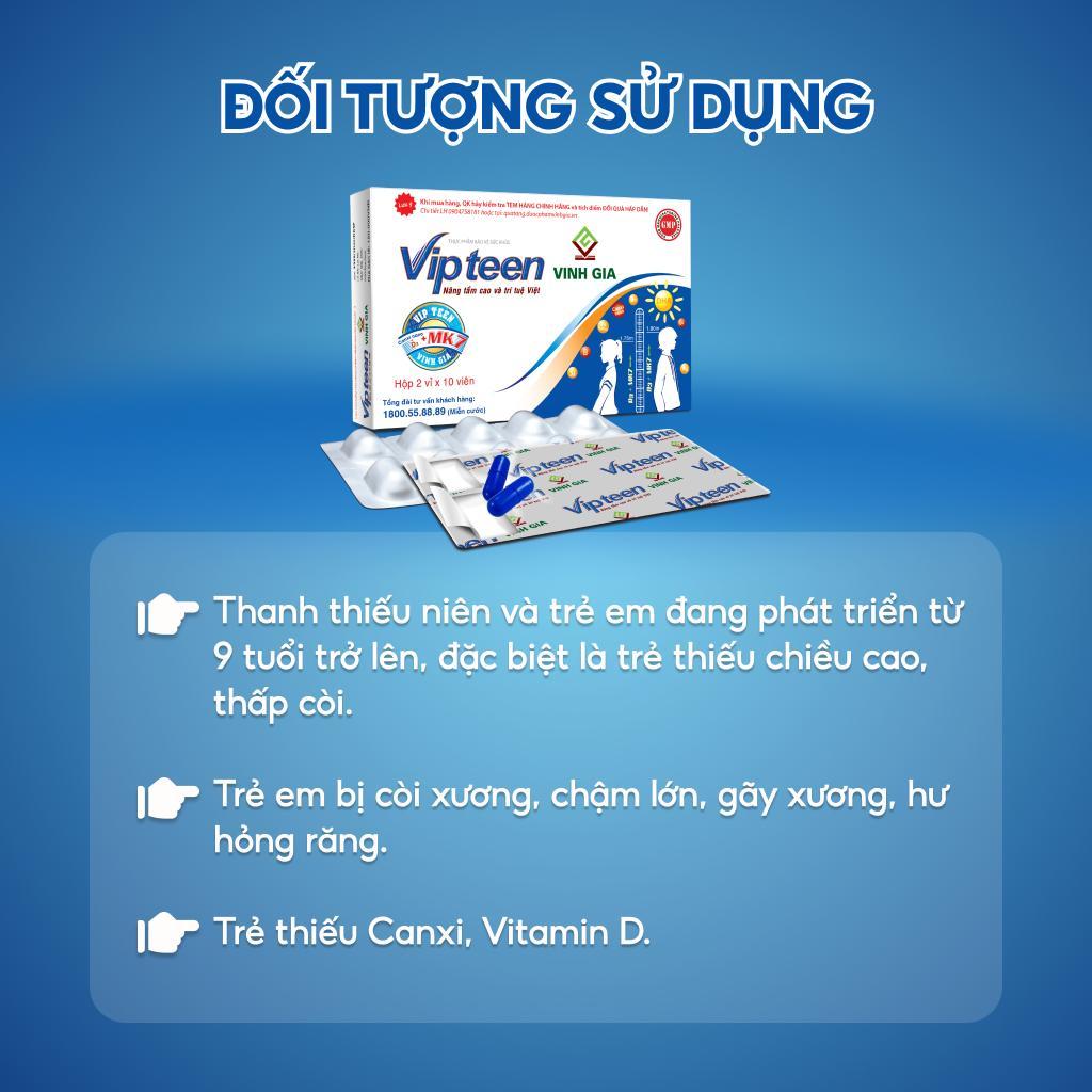 Ảnh Viên Uống Tăng Chiều Cao Vipteen Vinh Gia, Giúp Thể Lực Tốt Cho Trẻ 9 -18 Tuổi (Hộp/ 20v) 4