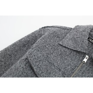 áo Khoác dạ len Zara made in Morocco dáng lửng túi hộp cá tính