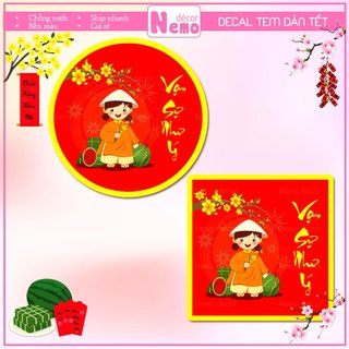 Tem Dán Tết 2026, Decal Dán Vạn Sự Như Ý, Tem Tết Decor Trang Trí Hộp Quà, Giỏ Quà, Hộp Bánh, Kẹo, Mứt Ngày Tết.