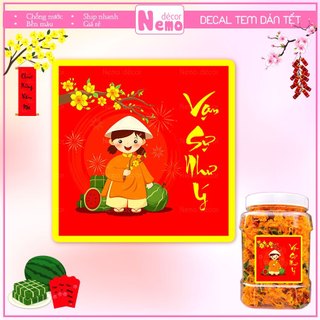 Tem Dán Tết 2026, Decal Dán Vạn Sự Như Ý, Tem Tết Decor Trang Trí Hộp Quà, Giỏ Quà, Hộp Bánh, Kẹo, Mứt Ngày Tết.