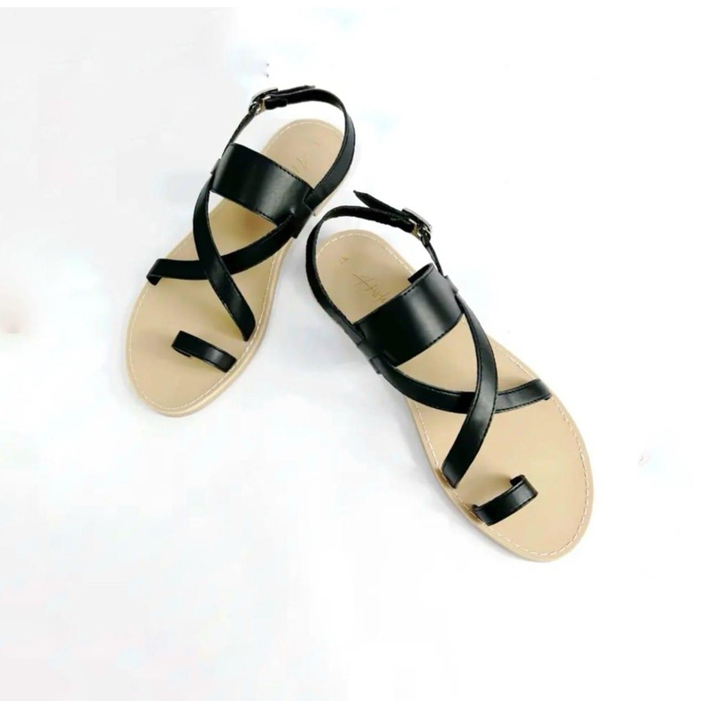Giày Sandanl Nữ Thời Trang Sandal Nữ Quai Mảnh Da Mềm Giày Chiến Binh Đế Bệt