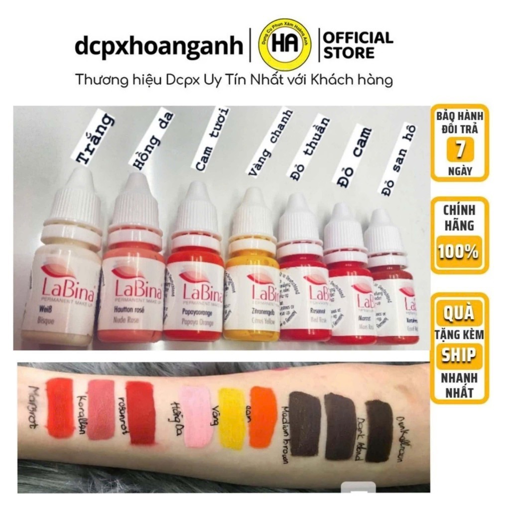 Mực Hữu Cơ LABINA Chính Hãng_Đức_Mực phun xăm_Chai chiết 5ml và Chai full 10ml