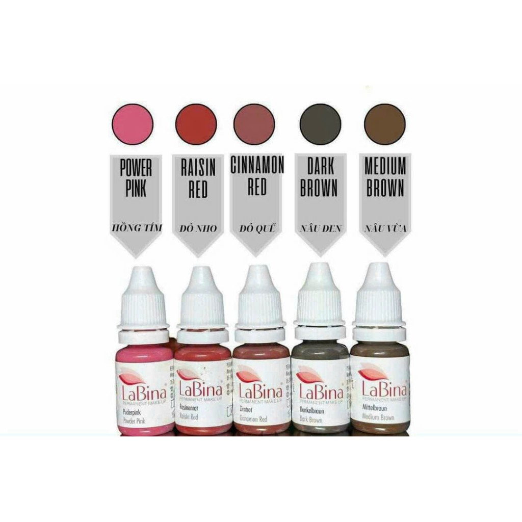 Mực Hữu Cơ LABINA Chính Hãng_Đức_Mực phun xăm_Chai chiết 5ml và Chai full 10ml