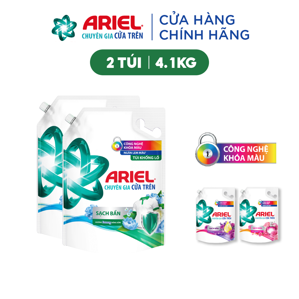 Ảnh Combo 2 Nước Giặt ARIEL Chuyên Gia Cửa Trên Ngăn Lem Màu Hương Downy Nắng Sớm/ Nước Hoa/ Oải Hương Túi 4.1KG 3
