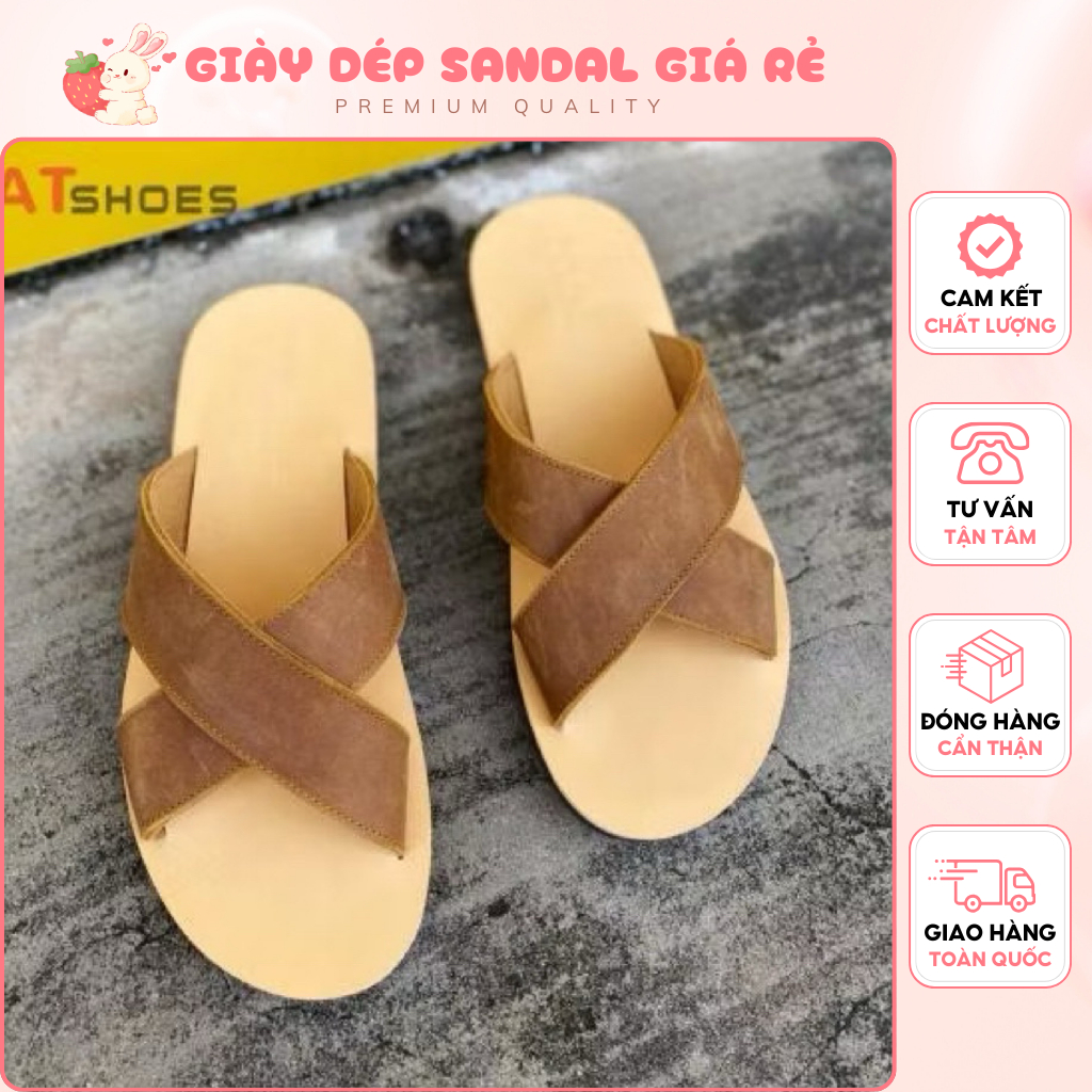 Dép Nam Cao Cấp Dép Da Nam Cao Cấp Dép Nam Quai Chéo Size 37-45