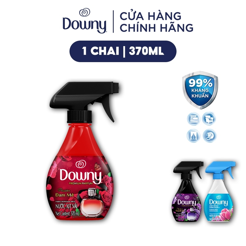 Ảnh Xịt Vải DOWNY Khử Mùi Và Chống Khuẩn 99.9% Hương Nắng Mai/ Huyền Bí/ Đam Mê Chai 370ml 2