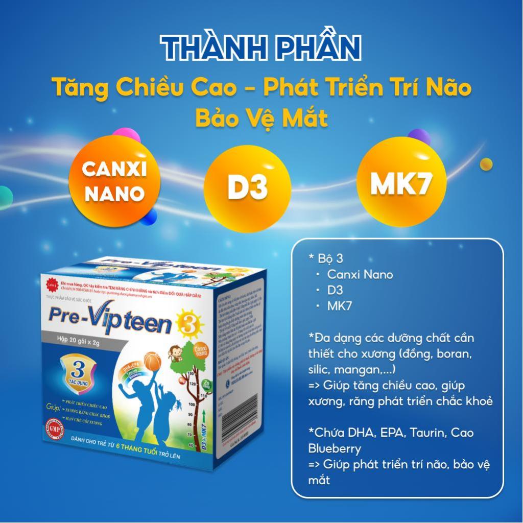 Ảnh Cốm Tăng Chiều Cao Pre-Vipteen 3 Phát Triển Trí Não, Bảo Vệ Mắt Cho Bé 6 Tháng - 9 Tuổi (Combo) 3