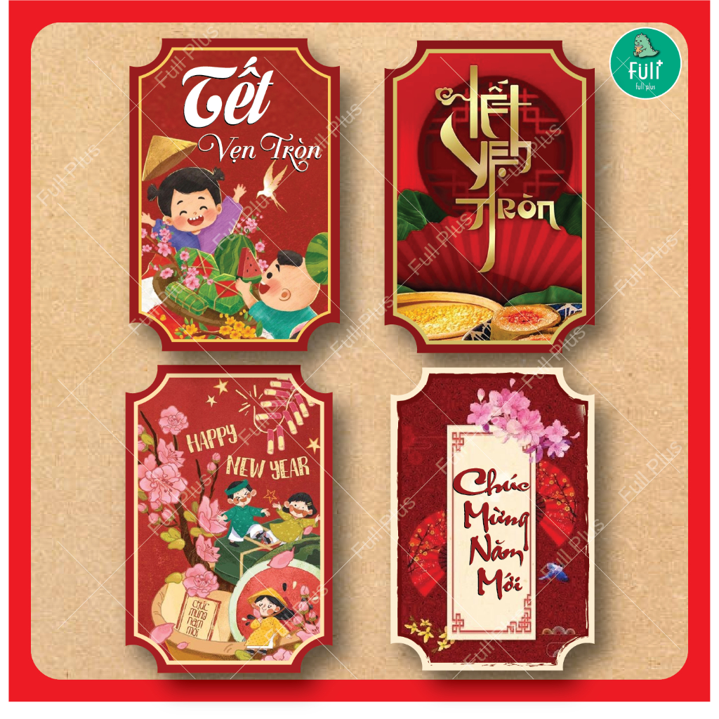 [ Sẵn ] Tem dán tết, tem chúc mừng năm mới, tem dán hộp pet, decal dán ...