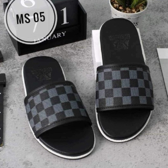 Dép Nam Cao Cấp Dép Quai Ngang Hoạ Tiết Caro Nổi Bật Đế Chống Trơn Trượt Đi Êm Chân Size 37-45