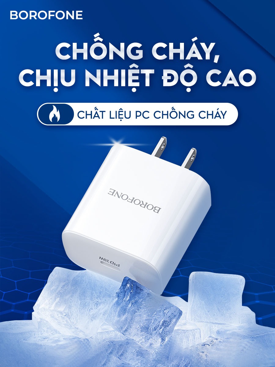 Ảnh Sạc nhanh PD 20W Borofone BAS13 BA81 dây dài 1 mét hỗ trợ dòng sạc nhanh 9V 2.2A 3