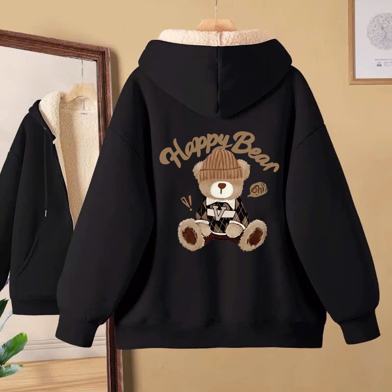 Áo khoác lót lông Happy Bear cho bé gái size đại BEESHOP D25027